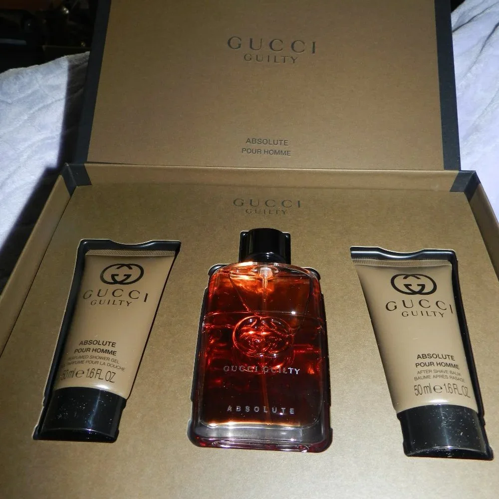 Gucci Guilty Absolute Pour Homme Eau De Gift Set Discontinued🆕Fast💨⚡🚚 - Picture 2 of 15